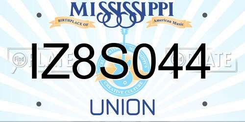 IZ8S044 Mississippi License Plate