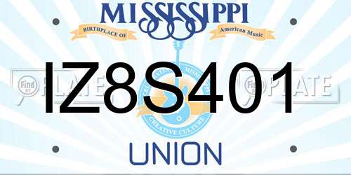 IZ8S401 Mississippi License Plate