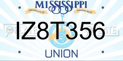IZ8T356 Mississippi License Plate