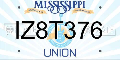 IZ8T376 Mississippi License Plate