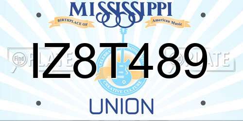 IZ8T489 Mississippi License Plate