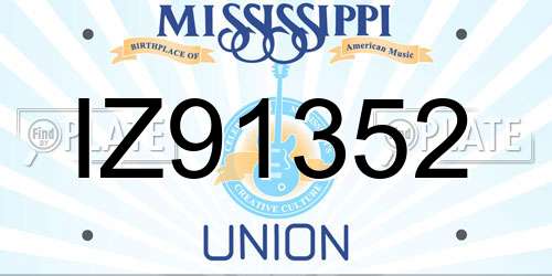 IZ91352 Mississippi License Plate