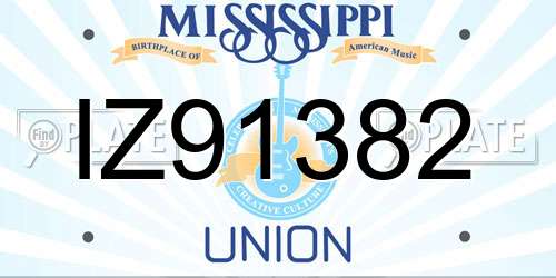 IZ91382 Mississippi License Plate