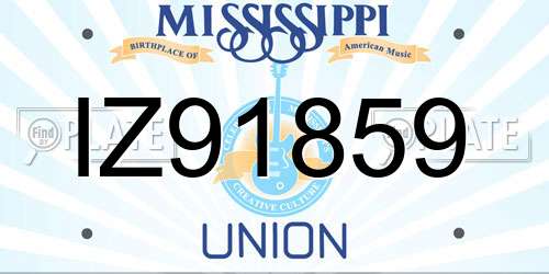 IZ91859 Mississippi License Plate