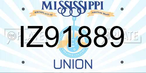 IZ91889 Mississippi License Plate