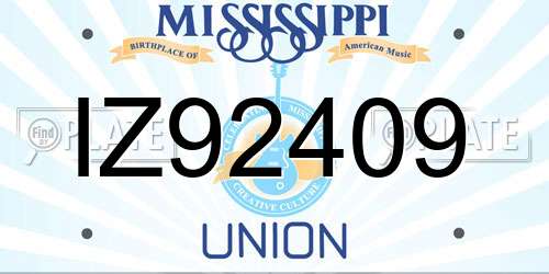 IZ92409 Mississippi License Plate