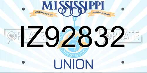 IZ92832 Mississippi License Plate