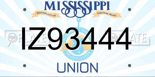 IZ93444 Mississippi License Plate