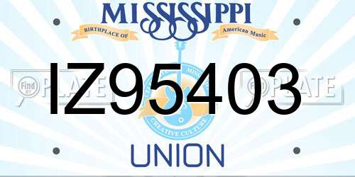 IZ95403 Mississippi License Plate