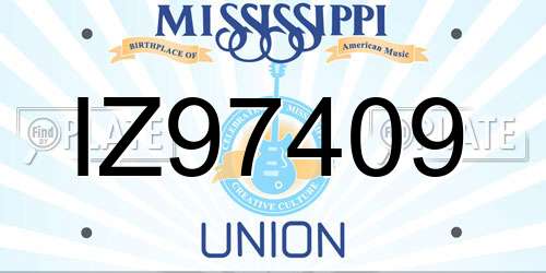 IZ97409 Mississippi License Plate