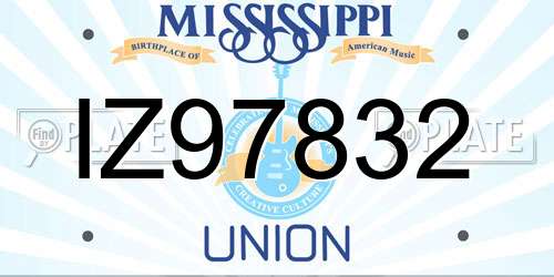 IZ97832 Mississippi License Plate