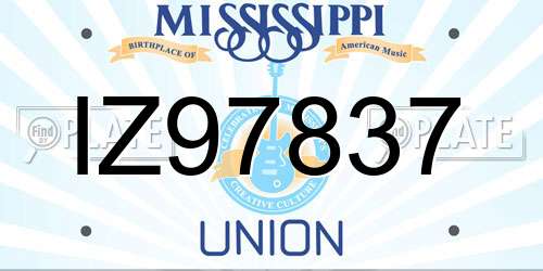 IZ97837 Mississippi License Plate