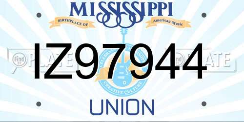 IZ97944 Mississippi License Plate