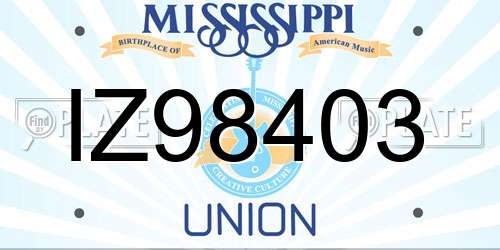 IZ98403 Mississippi License Plate