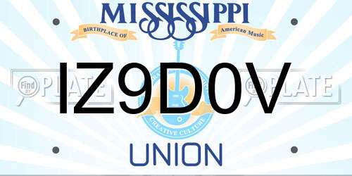 IZ9D0V Mississippi License Plate