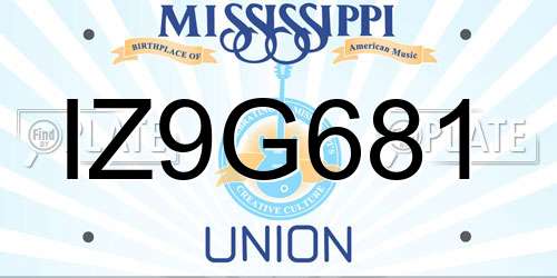 IZ9G681 Mississippi License Plate