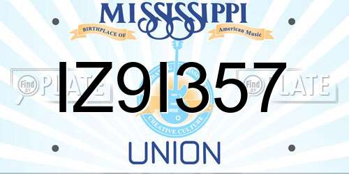 IZ9I357 Mississippi License Plate