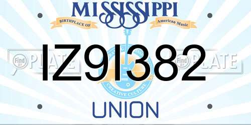 IZ9I382 Mississippi License Plate