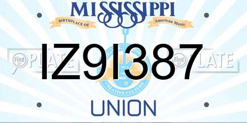 IZ9I387 Mississippi License Plate