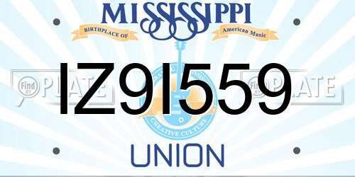 IZ9I559 Mississippi License Plate