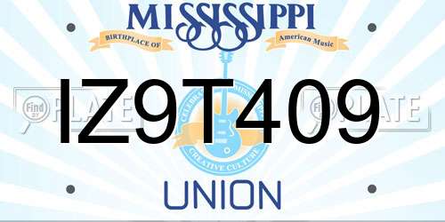 IZ9T409 Mississippi License Plate