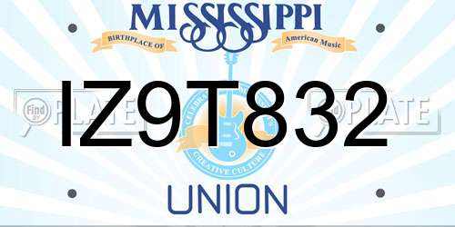 IZ9T832 Mississippi License Plate