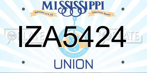 IZA5424 Mississippi License Plate