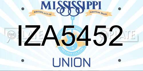 IZA5452 Mississippi License Plate