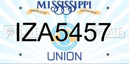 IZA5457 Mississippi License Plate