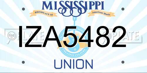 IZA5482 Mississippi License Plate