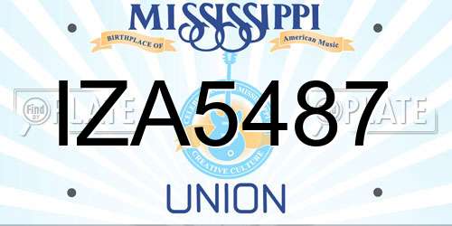 IZA5487 Mississippi License Plate