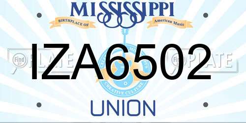 IZA6502 Mississippi License Plate