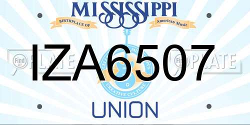 IZA6507 Mississippi License Plate