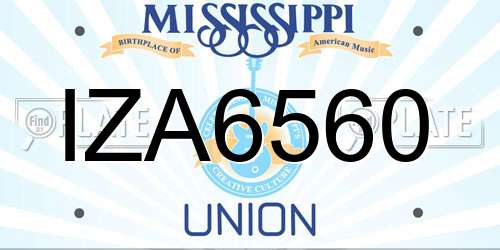 IZA6560 Mississippi License Plate