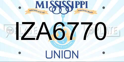 IZA6770 Mississippi License Plate