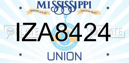 IZA8424 Mississippi License Plate