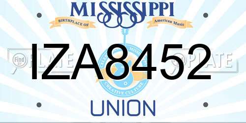IZA8452 Mississippi License Plate