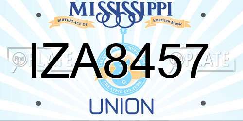 IZA8457 Mississippi License Plate