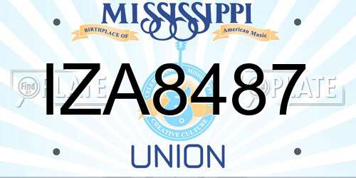 IZA8487 Mississippi License Plate