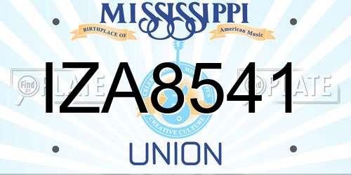 IZA8541 Mississippi License Plate
