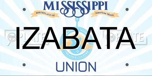 IZABATA Mississippi License Plate