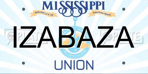 IZABAZA Mississippi License Plate