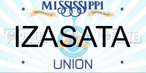 IZASATA Mississippi License Plate