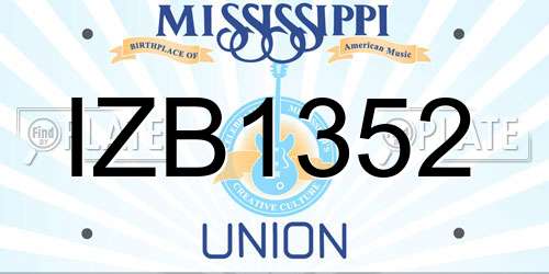 IZB1352 Mississippi License Plate