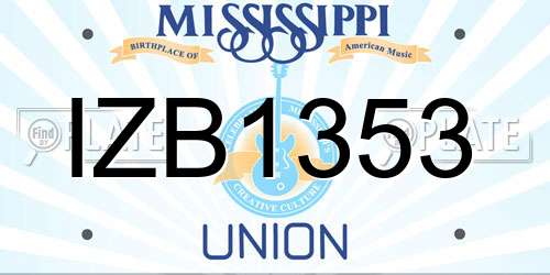 IZB1353 Mississippi License Plate
