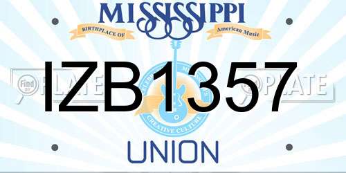IZB1357 Mississippi License Plate