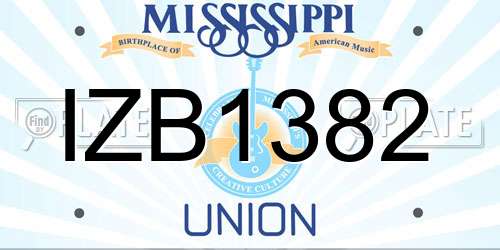 IZB1382 Mississippi License Plate