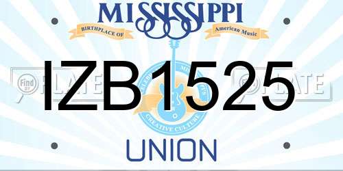 IZB1525 Mississippi License Plate