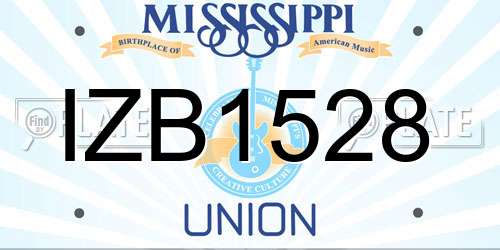 IZB1528 Mississippi License Plate