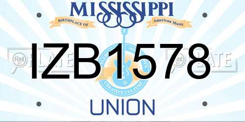 IZB1578 Mississippi License Plate